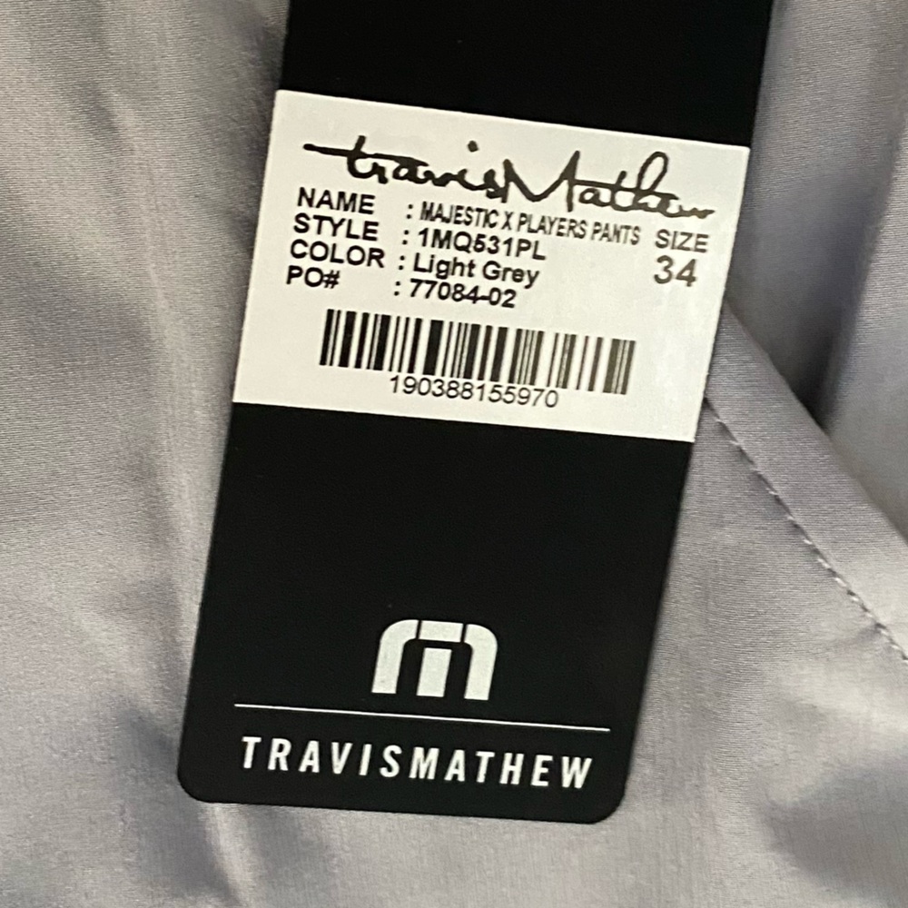 New Travis Mathew Majestic X players gray Lightweight pants men’s size 34*32” - Picture 5 of 6